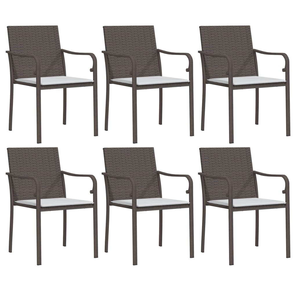 vidaXL Set mobilier de grădină cu perne, 7 piese, poliratan și oțel