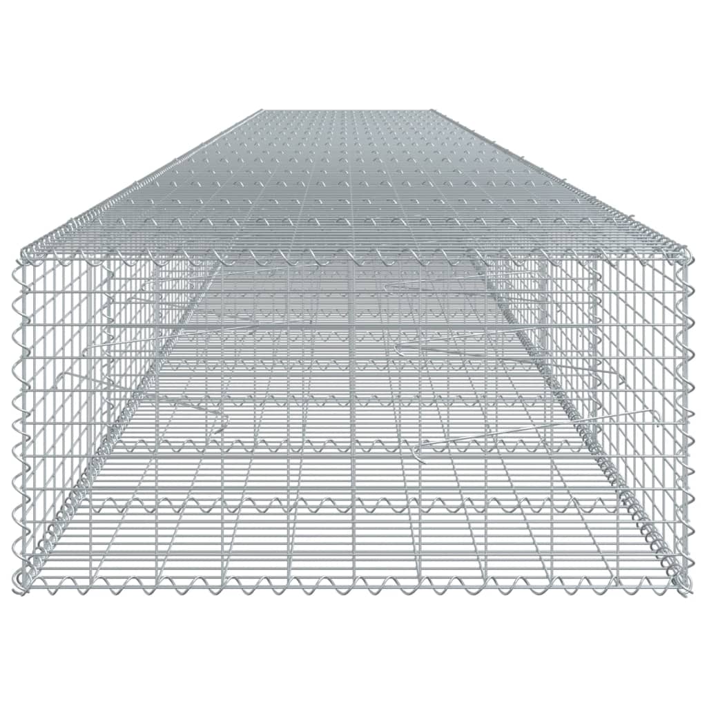 vidaXL Coș gabion cu capac, 800x100x50 cm, fier galvanizat