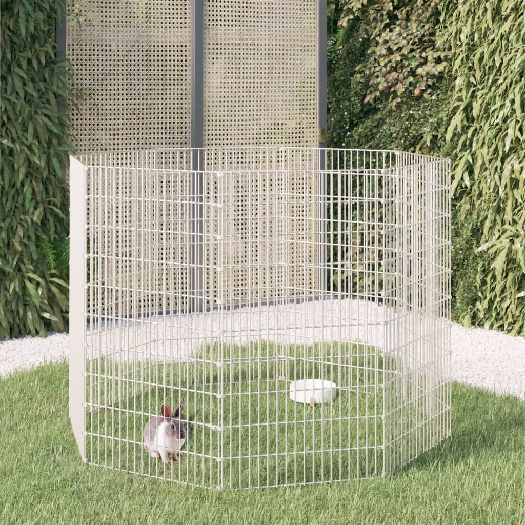 vidaXL Adăpost pentru animale cu 8 panouri, 54x100 cm, fier galvanizat