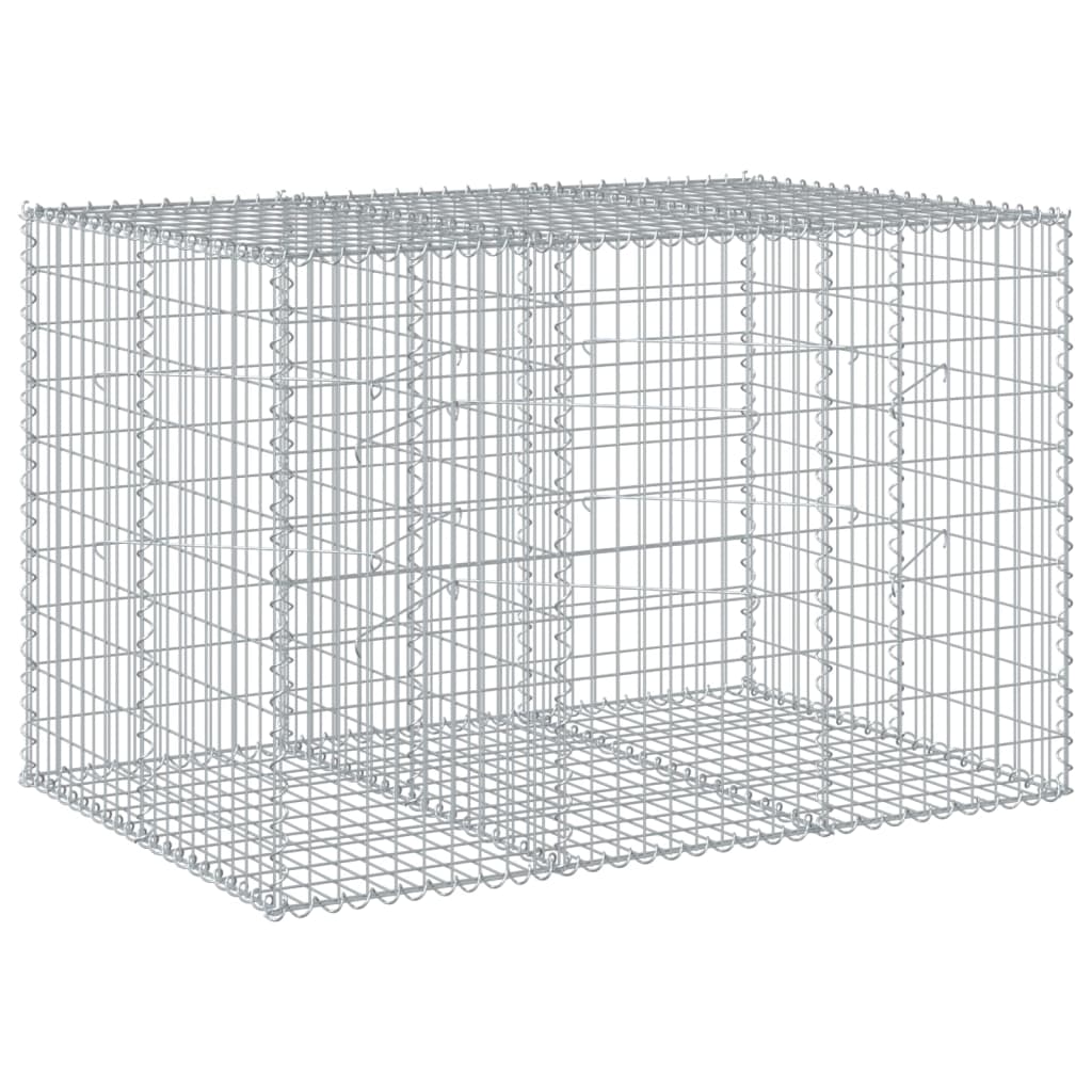 vidaXL Coș gabion cu capac, 150x100x100 cm, fier galvanizat