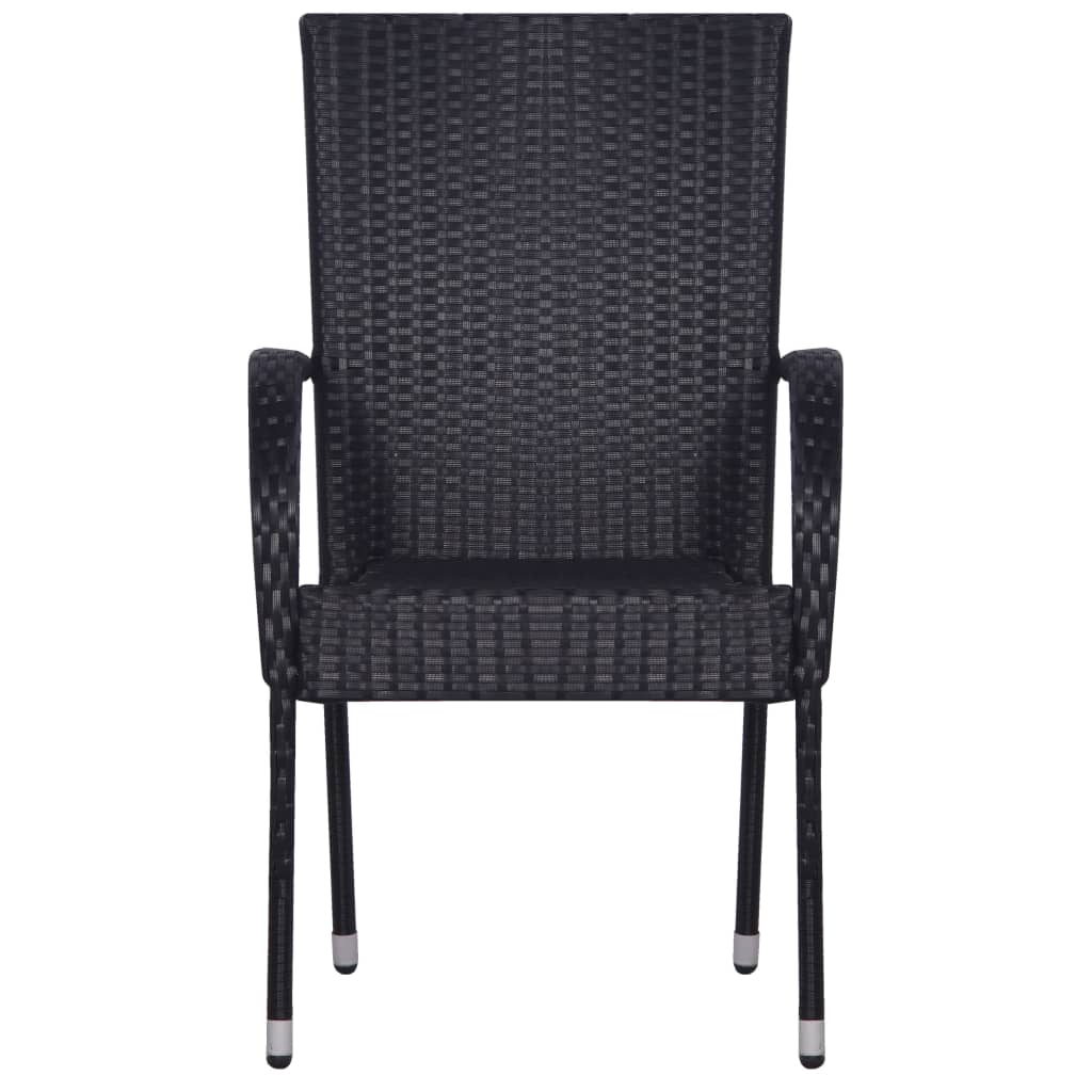 vidaXL Set mobilier de grădină, 7 piese, negru