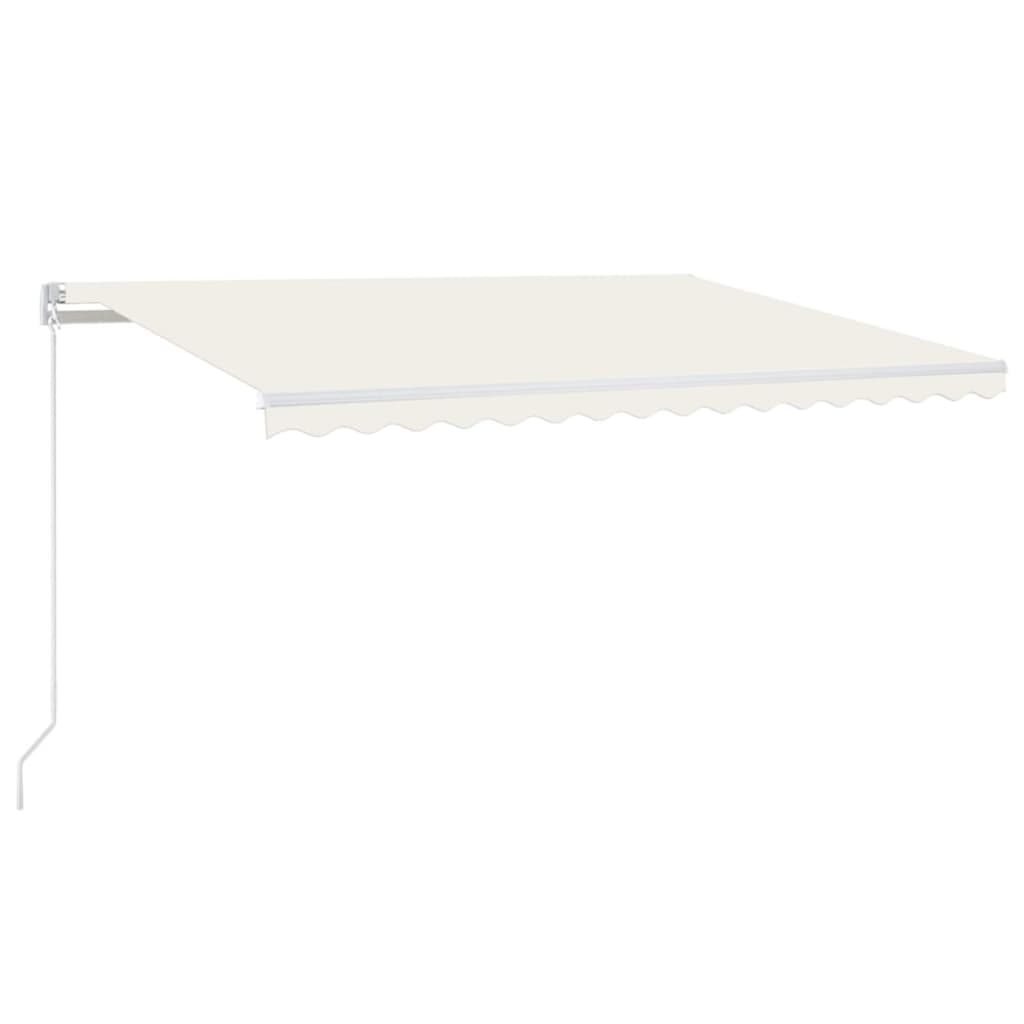 vidaXL Copertină retractabilă manual cu LED, crem, 400x300 cm