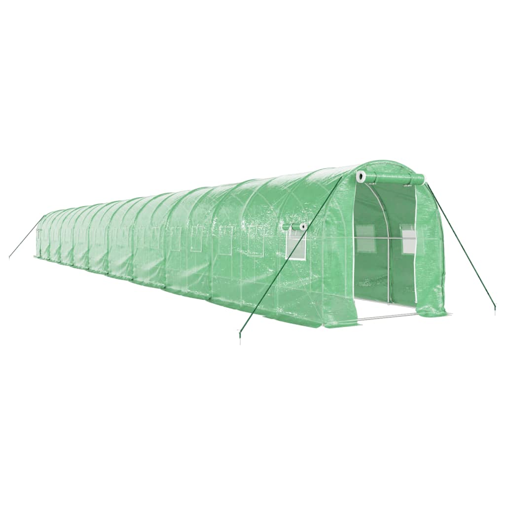 vidaXL Seră cu cadru din oțel, verde, 40 m², 20x2x2 m