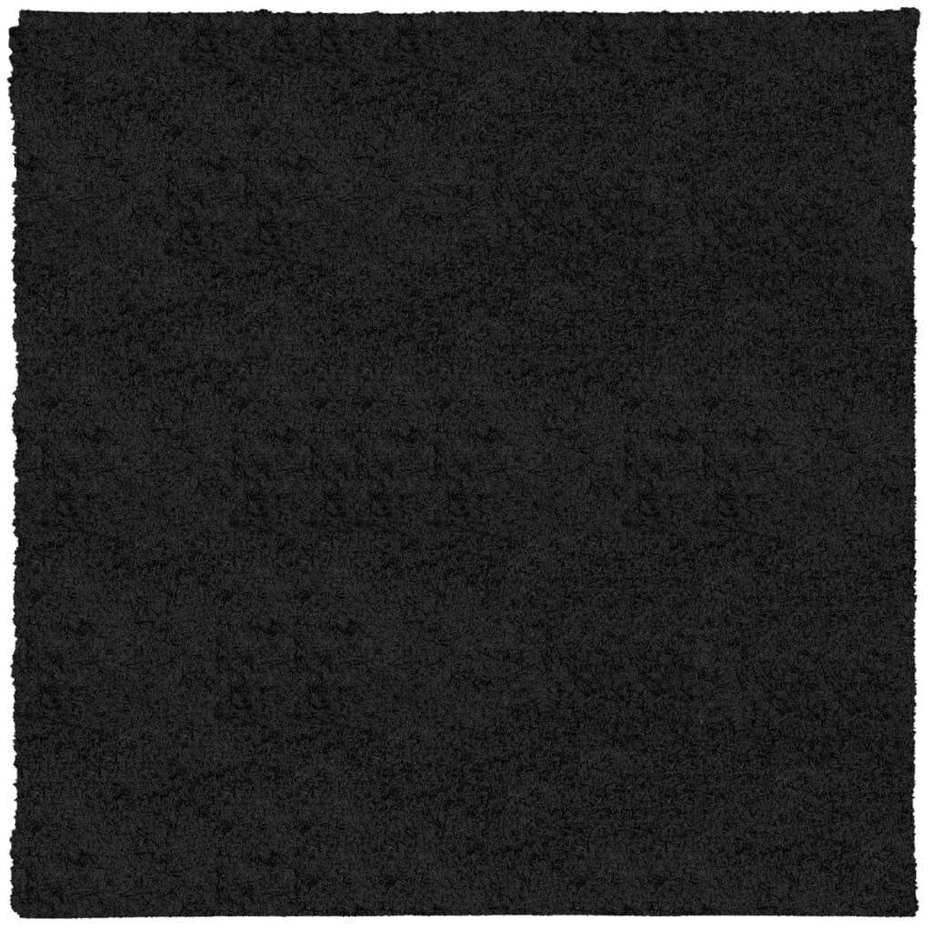 vidaXL Covor pufos "PAMPLONA" cu fire înalte, negru modern, 160x160 cm