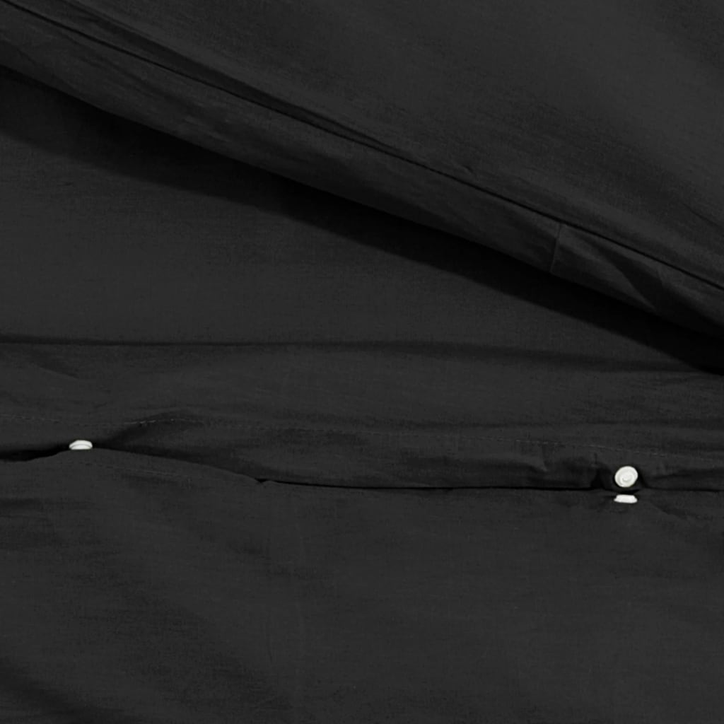 vidaXL Set cu husă de pilotă, negru, 260x240 cm, bumbac