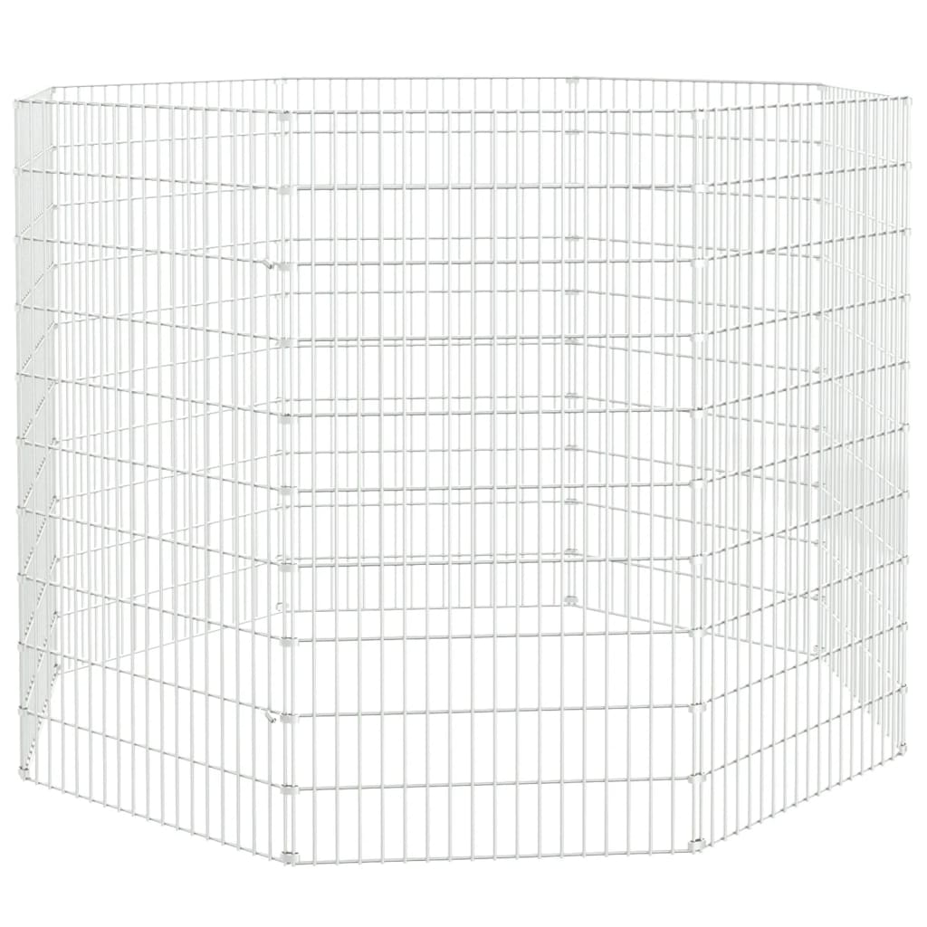 vidaXL Adăpost pentru animale cu 8 panouri, 54x100 cm, fier galvanizat