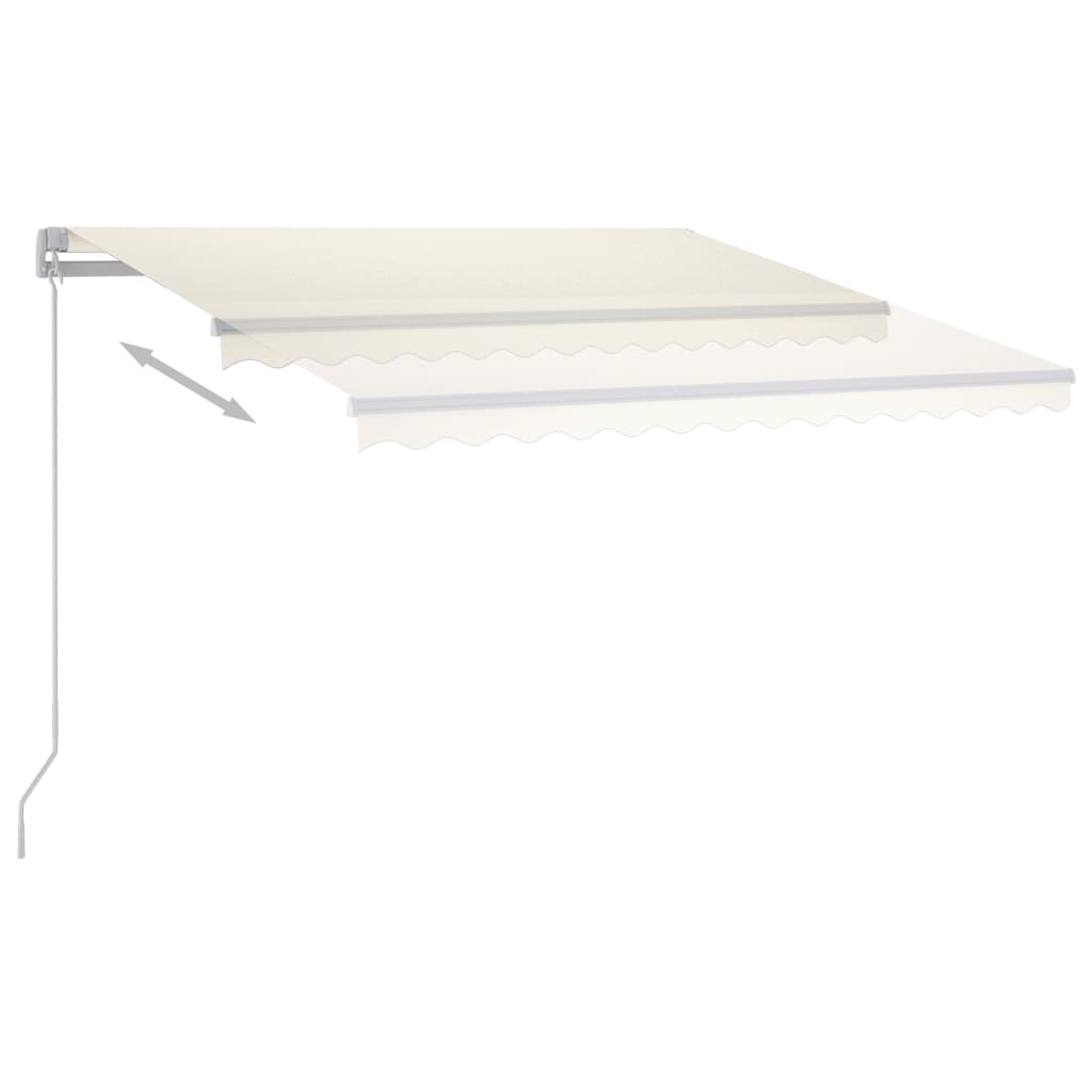 vidaXL Copertină retractabilă manual cu LED, crem, 350x250 cm