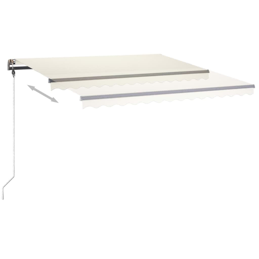 vidaXL Copertină retractabilă manual cu LED, crem, 400x350 cm