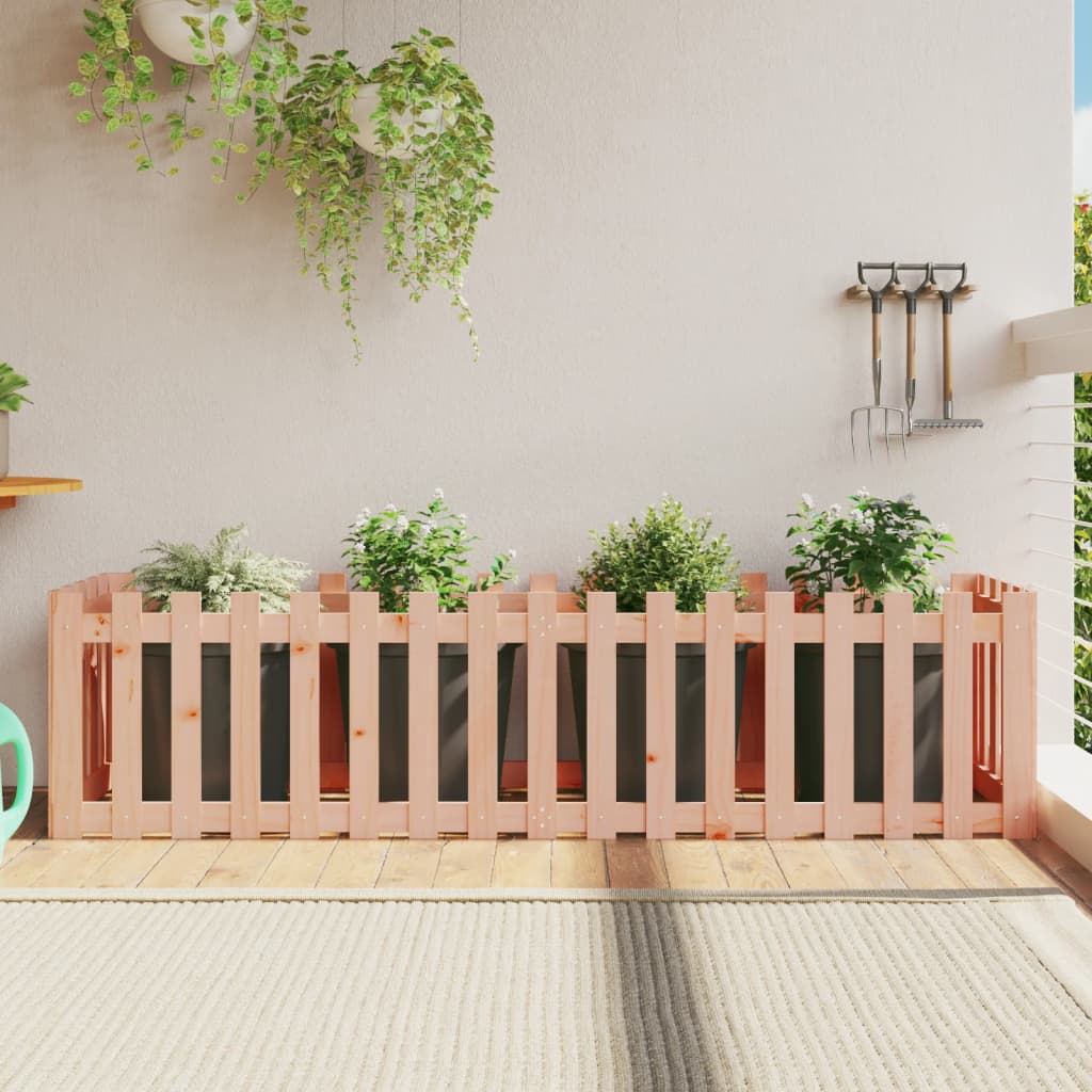 vidaXL Pat înălțat grădină cu design gard 200x50x50 cm lemn douglas