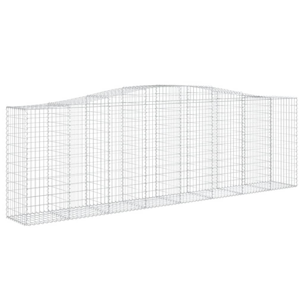 vidaXL Coșuri gabion arcuite 2 buc, 400x50x120/140 cm, fier galvanizat