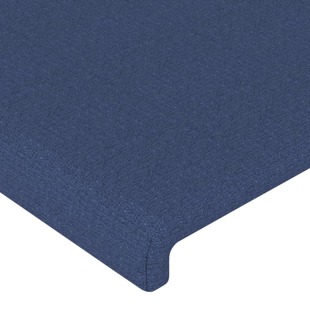 vidaXL Tăblie de pat cu aripioare, albastru, 203x23x118/128 cm, textil