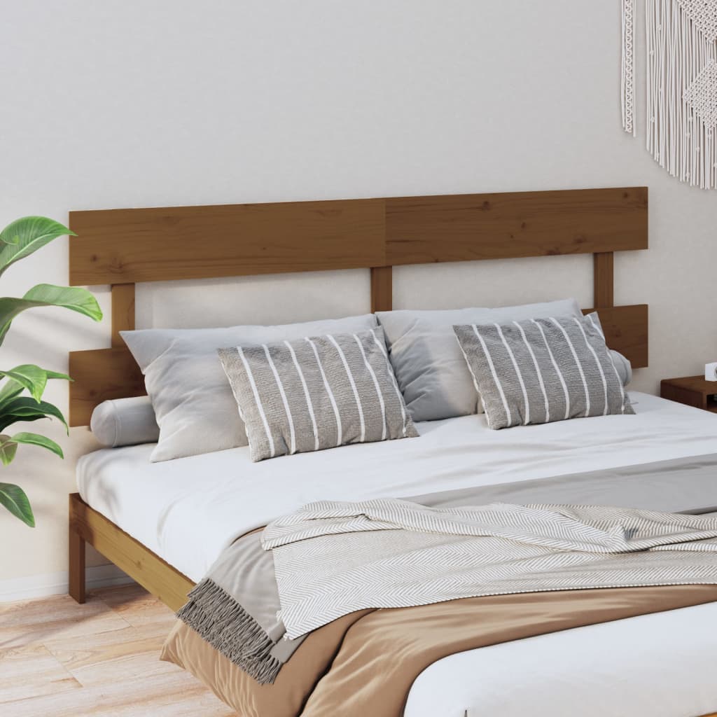 vidaXL Tăblie de pat, maro miere, 204x3x81 cm, lemn masiv de pin