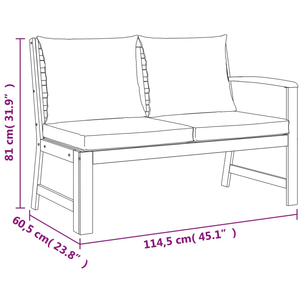 vidaXL Set mobilier de grădină cu perne, 9 piese, lemn masiv de acacia