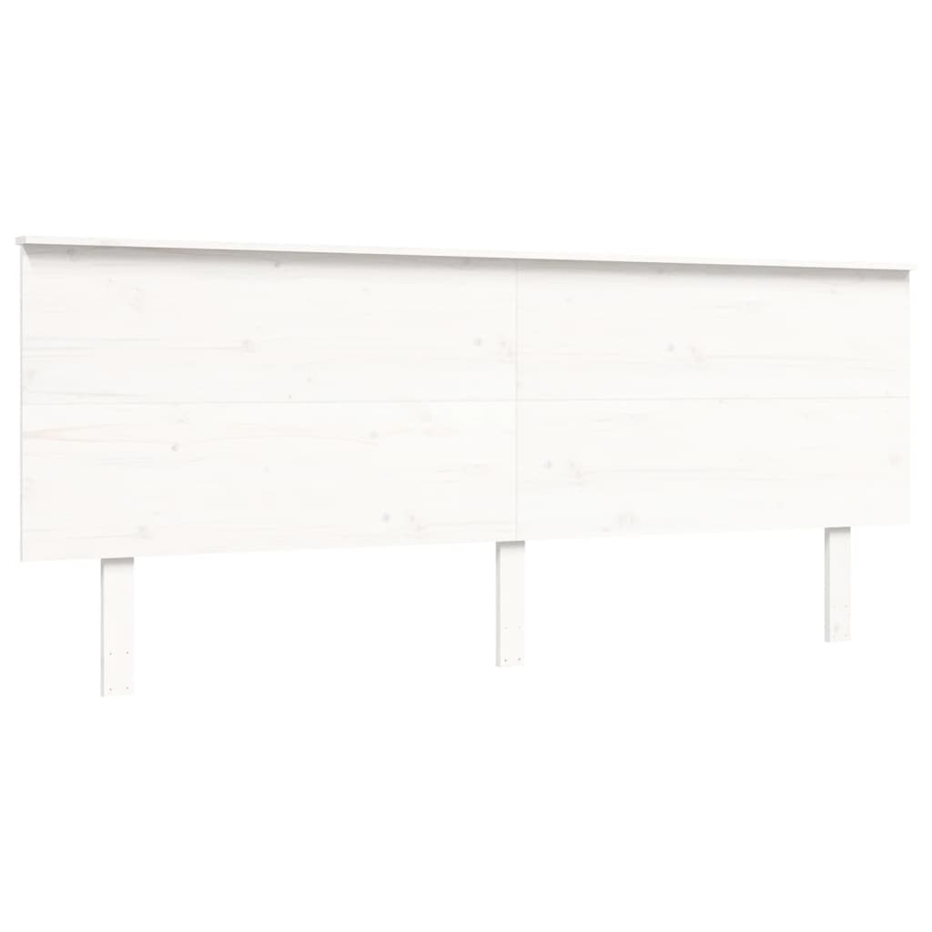 vidaXL Cadru de pat senior cu tăblie, 200x200 cm, alb, lemn masiv