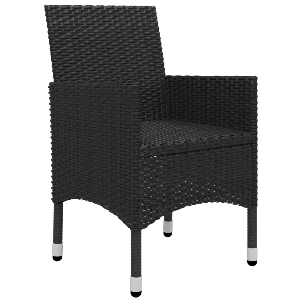 vidaXL Set mobilier de grădină, 7 piese, negru