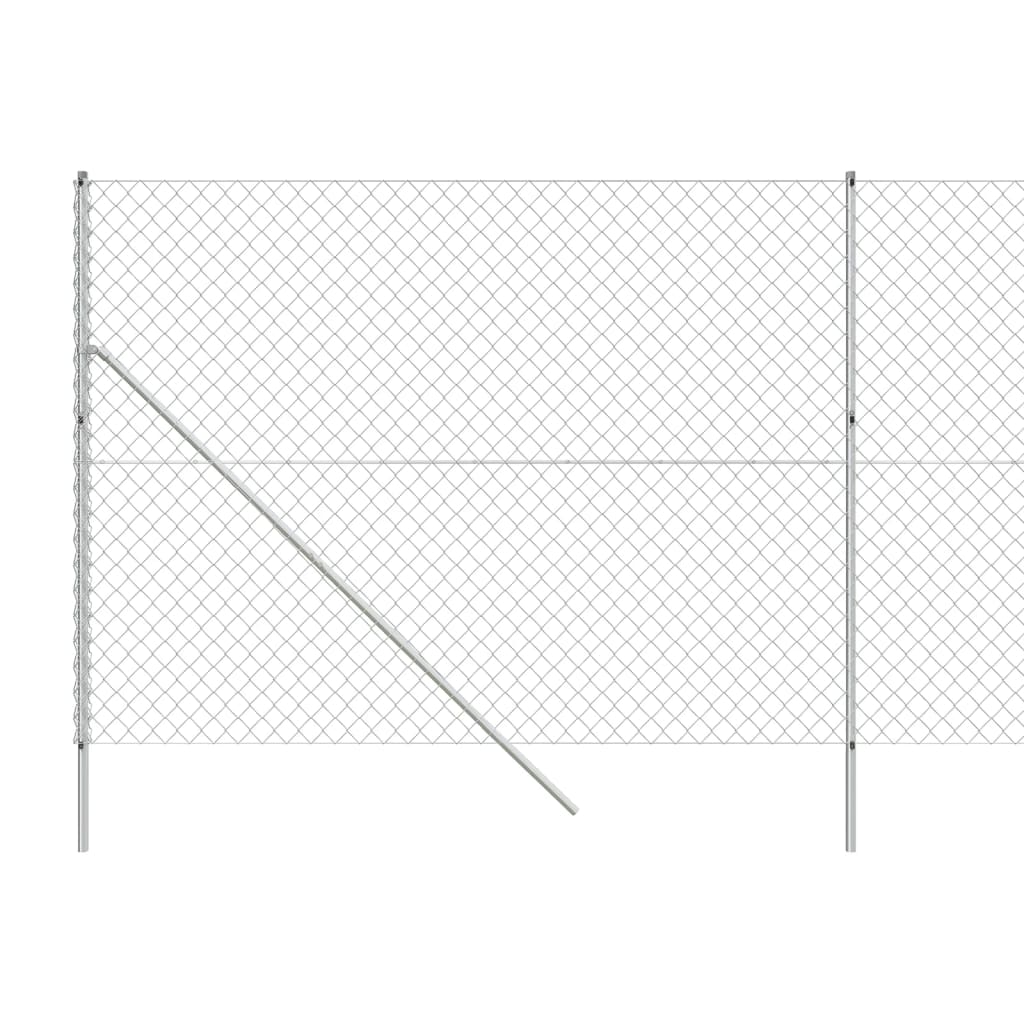 vidaXL Gard de plasă de sârmă, argintiu, 1,4x25 m