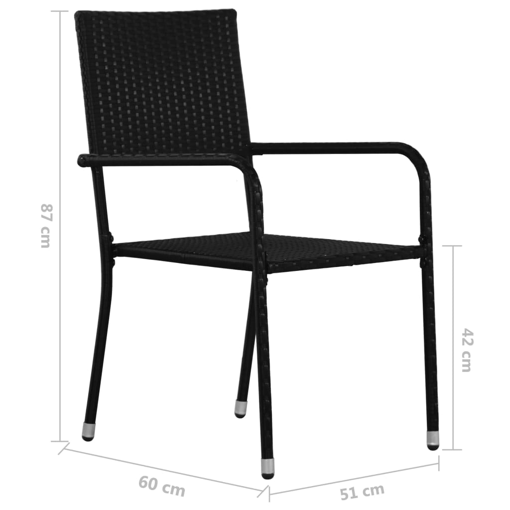 vidaXL Set mobilier de grădină, 5 piese, negru