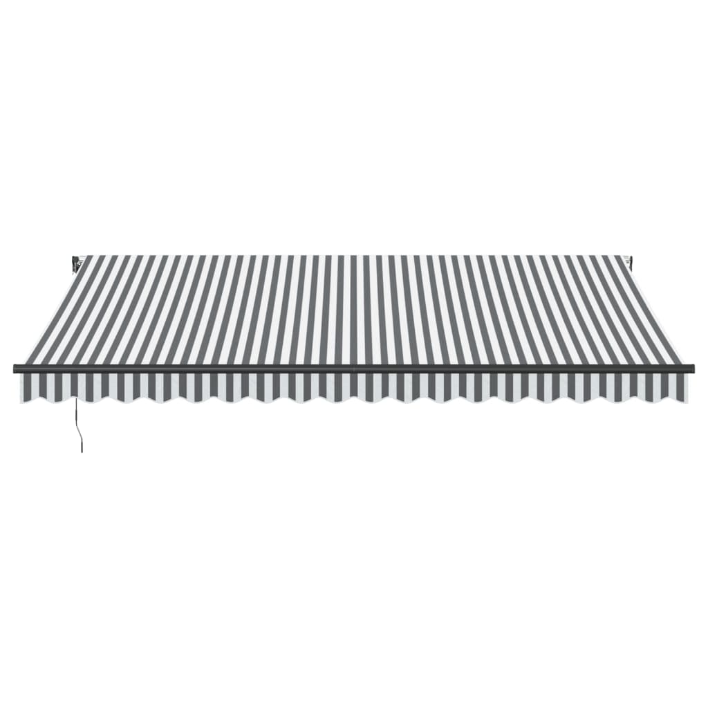 vidaXL Copertină retractabilă automat LED-uri antracit/alb 450x350 cm