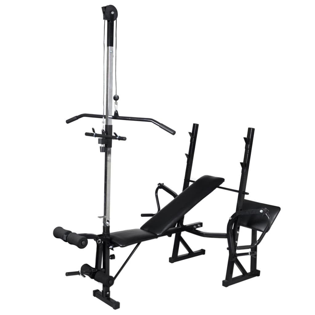 vidaXL Bancă fitness cu rastel greutăți, set haltere/gantere, 30,5kg