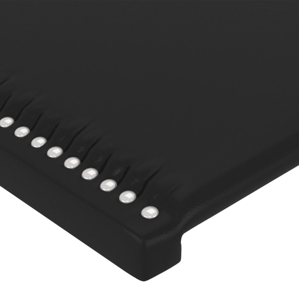 vidaXL Tăblie de pat cu LED, negru, 103x16x78/88 cm, piele ecologică