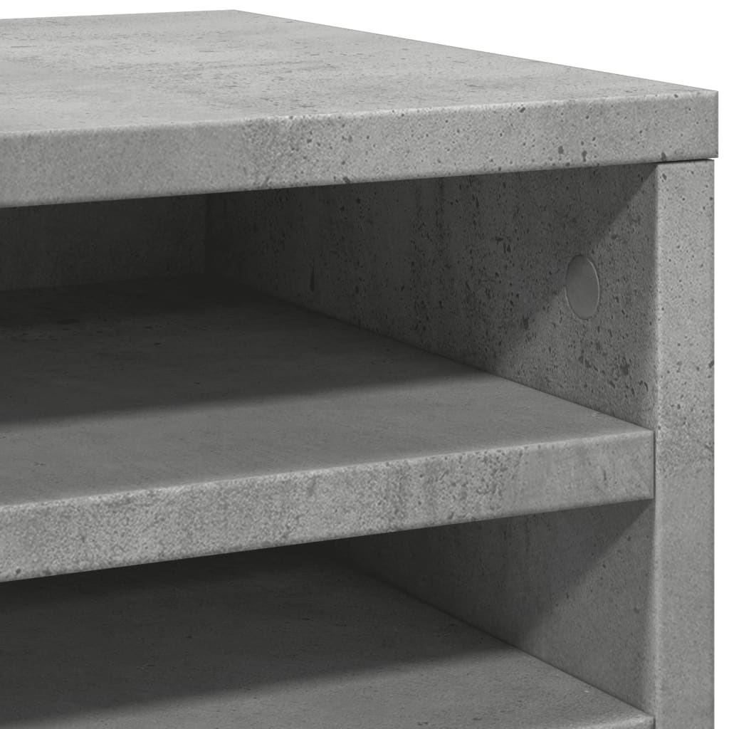 vidaXL Organizator birou, gri beton, 36x26x29,5 cm lemn prelucrat