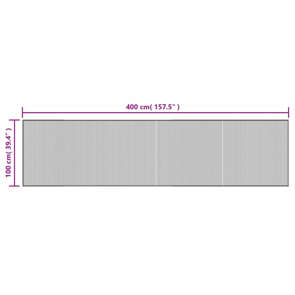 vidaXL Covor dreptunghiular, maro, 100x400 cm, bambus