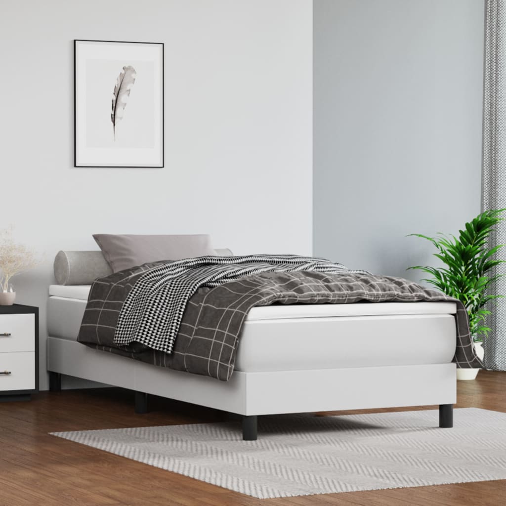 vidaXL Saltea cu arcuri buzunar copii alb 80x160 cm piele artificială