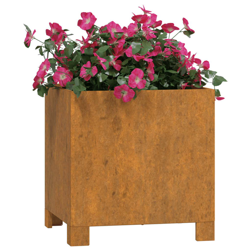 vidaXL Jardinieră cu picioare, 2 buc, ruginiu, 32x30x33cm, oțel corten