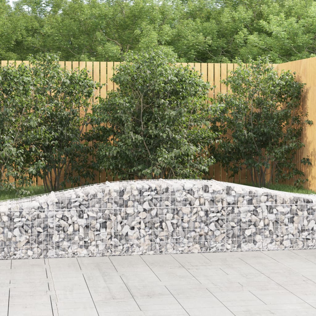 vidaXL Coșuri gabion arcuite 2 buc, 400x50x40/60 cm, fier galvanizat