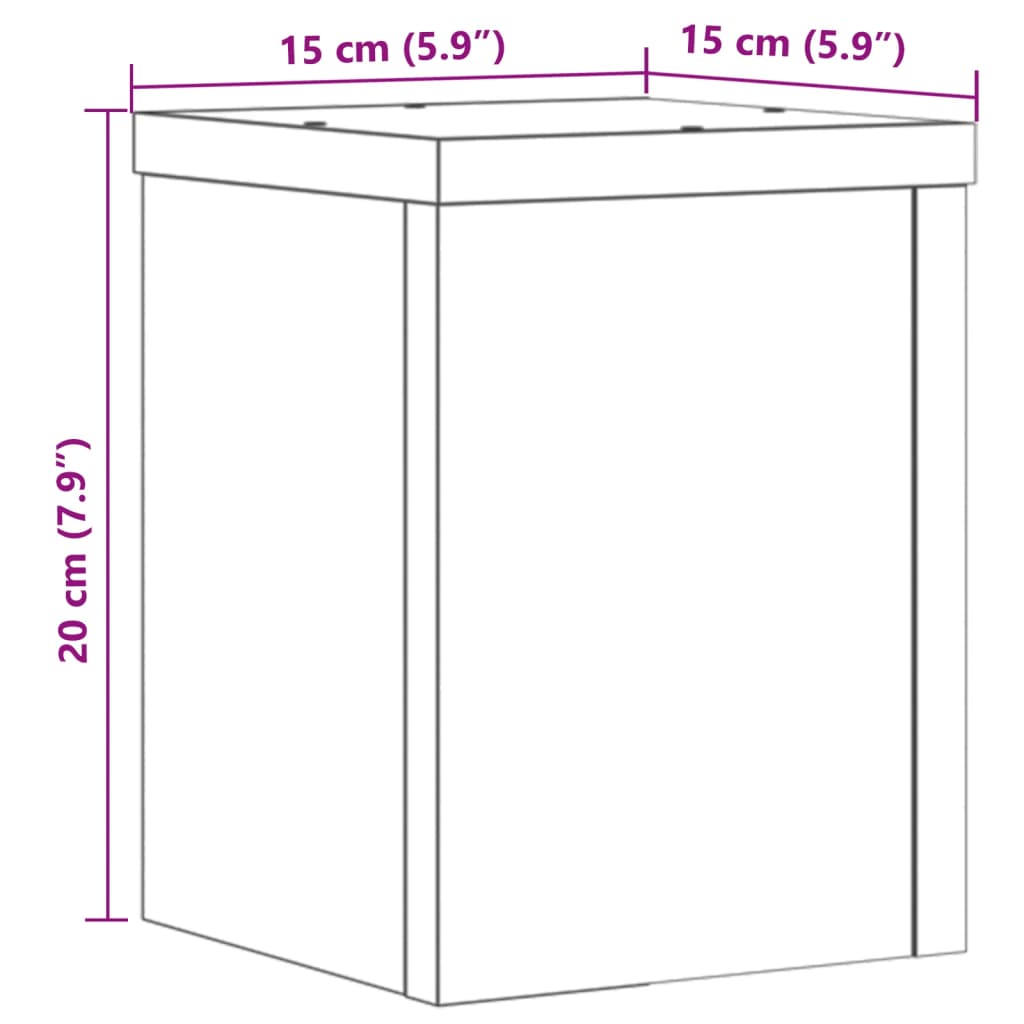 vidaXL Suporturi de plante, 2 buc., alb, 15x15x20 cm, lemn prelucrat