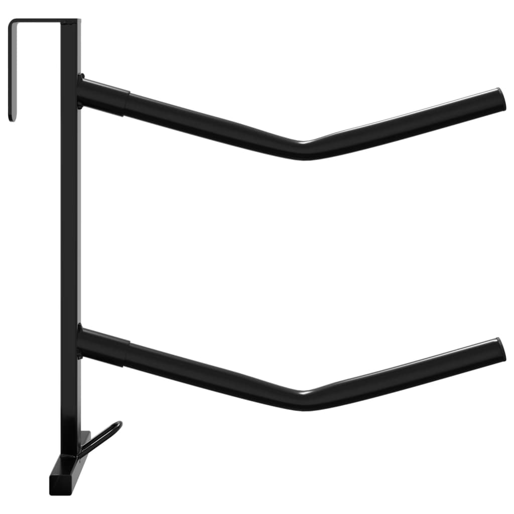 vidaXL Suport șa cu cârlig de căpăstru, negru, fier, portabil, 2 brațe