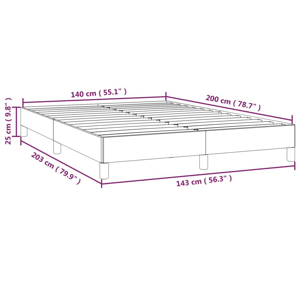 vidaXL Cadru de pat, negru, 140x200 cm, piele ecologică