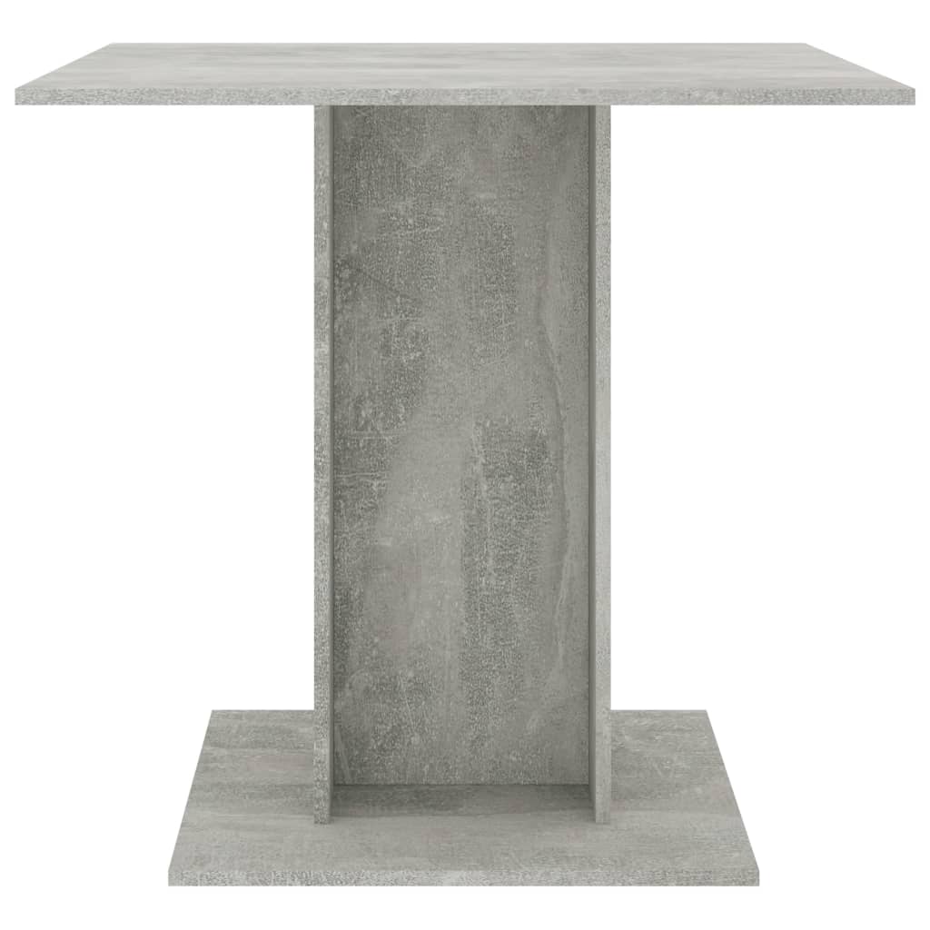 vidaXL Masă de bucătărie, gri beton, 80x80x75 cm, lemn prelucrat