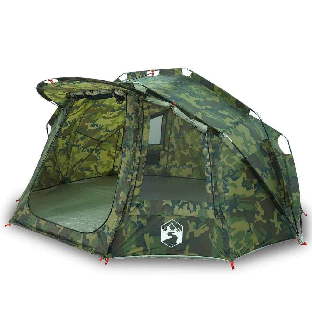 vidaXL Cort de pescuit pentru 5 persoane, camuflaj, impermeabil