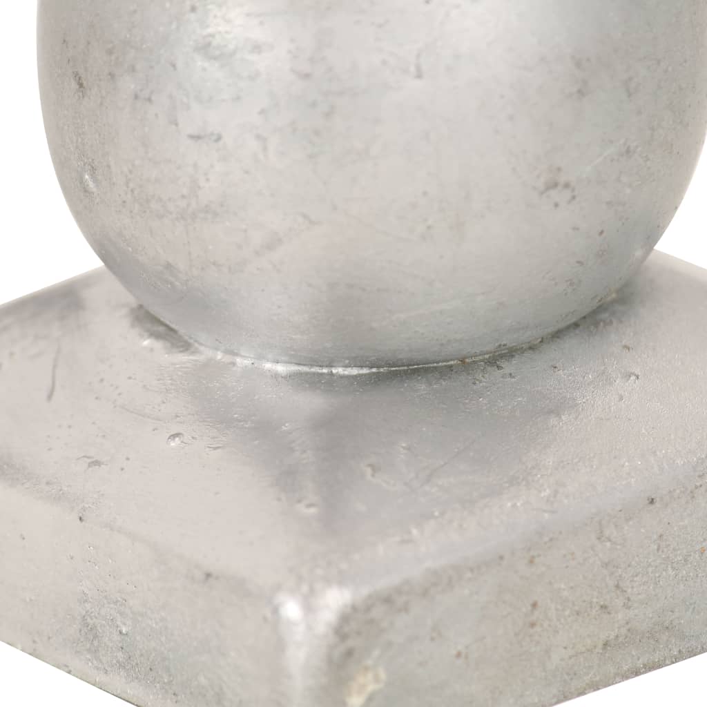 vidaXL Capace stâlpi tip glob, 6 buc., 91 x 91 mm, metal galvanizat