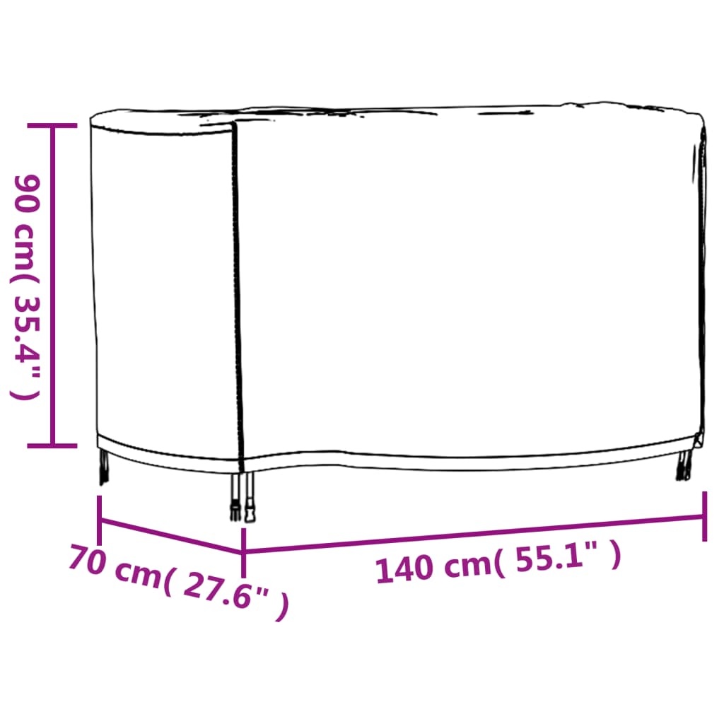 vidaXL Husă mobilier de grădină negru 140x70x90 cm impermeabilă 420D