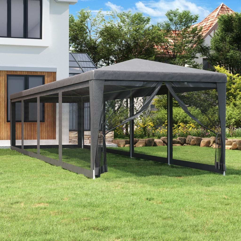 vidaXL Cort de petrecere cu 10 pereți din plasă, antracit, 3x12 m HDPE