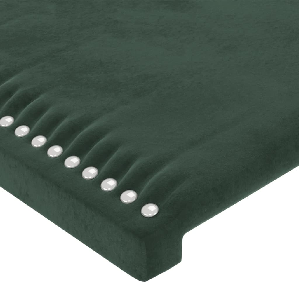 vidaXL Tăblie de pat cu LED, verde închis, 180x5x78/88 cm, catifea