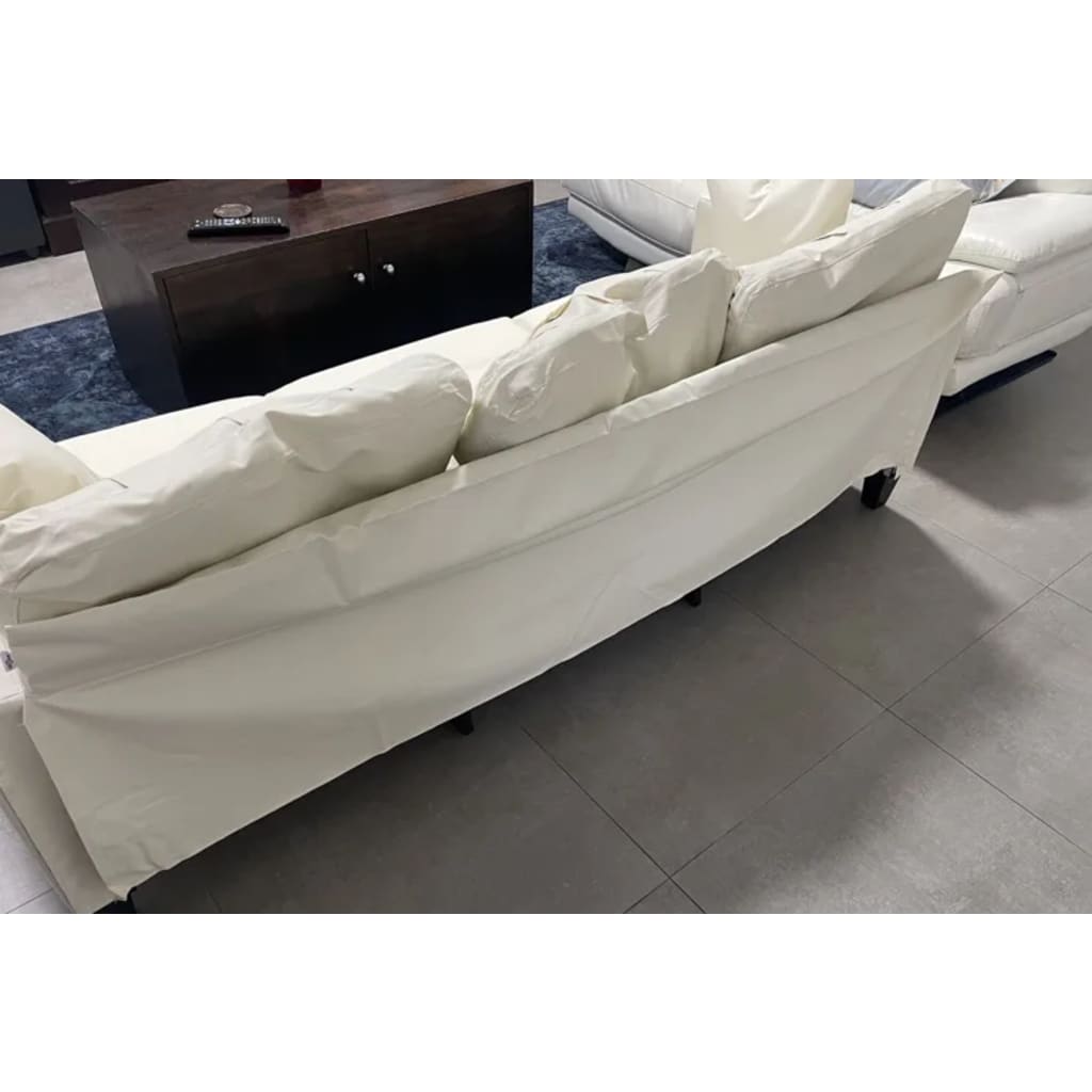 vidaXL Canapea cu 2 locuri B-Stock, crem, 120 cm, piele ecologică