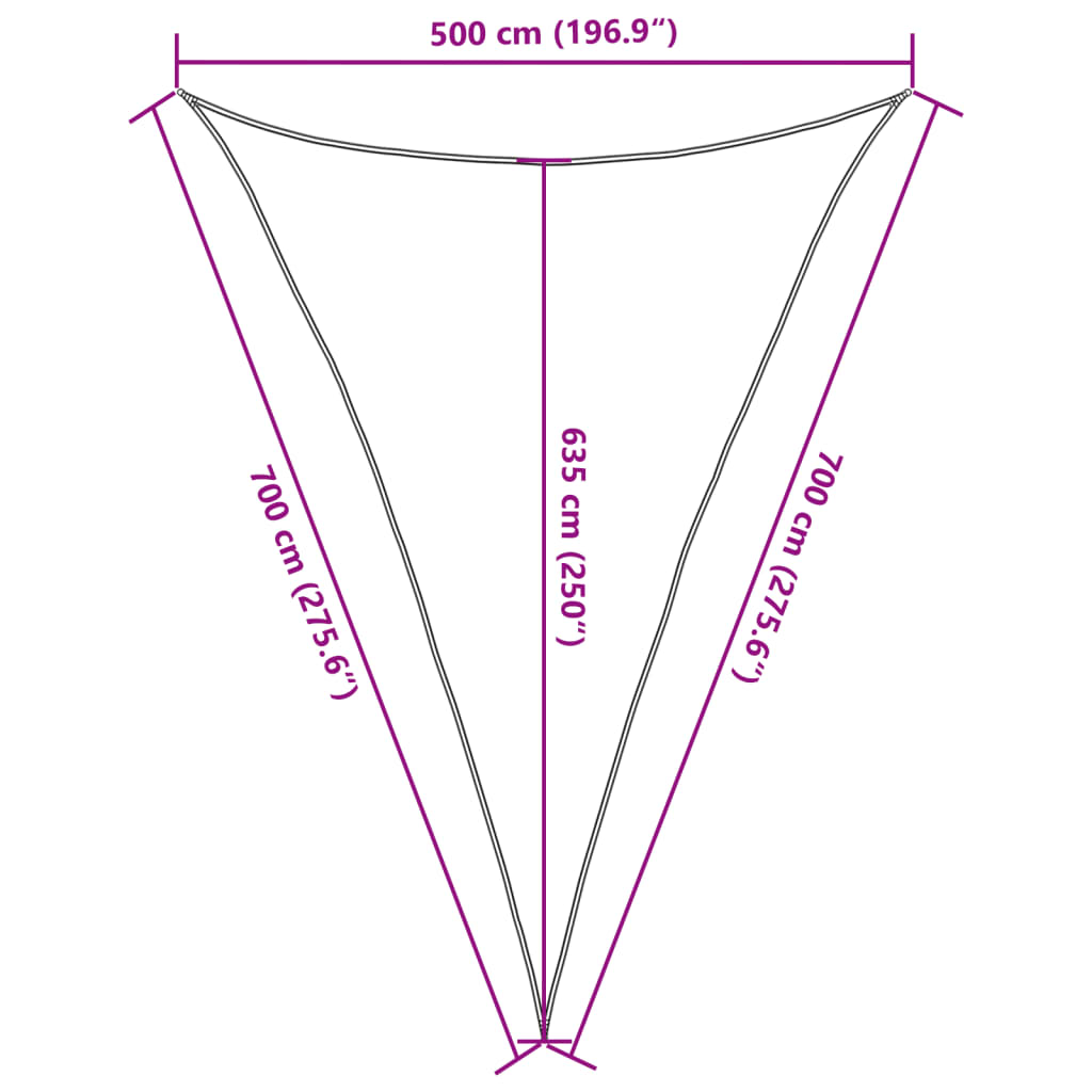 vidaXL Parasolar, gri deschis, 5x7x7 m, 100% poliester Oxford