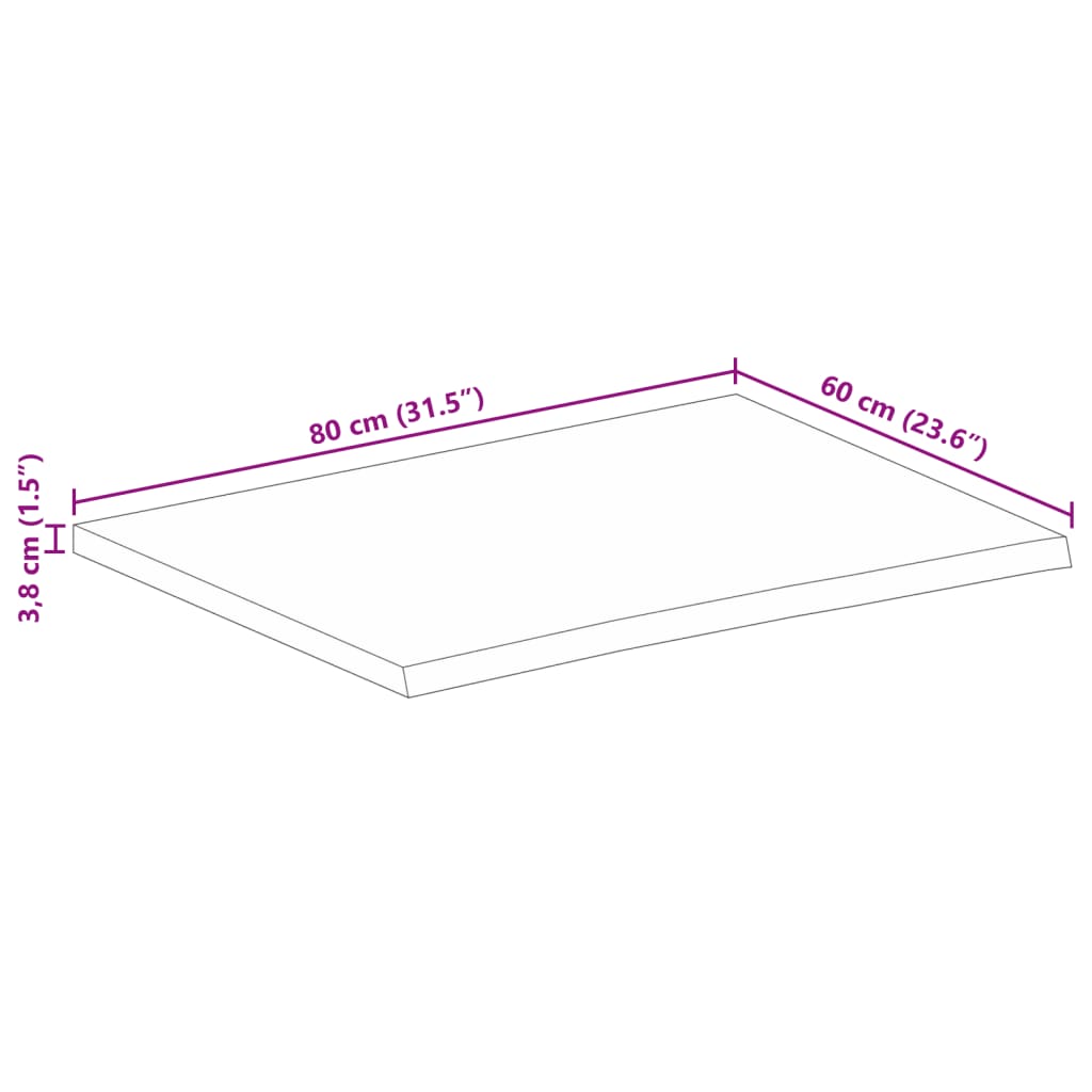 vidaXL Blat de masă contur organic 80x60x3,8 cm lemn masiv de mango