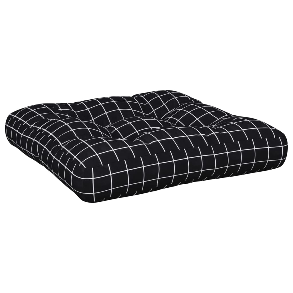 vidaXL Pernă paleți model careuri negru 60x61,5x10 cm, țesătură Oxford