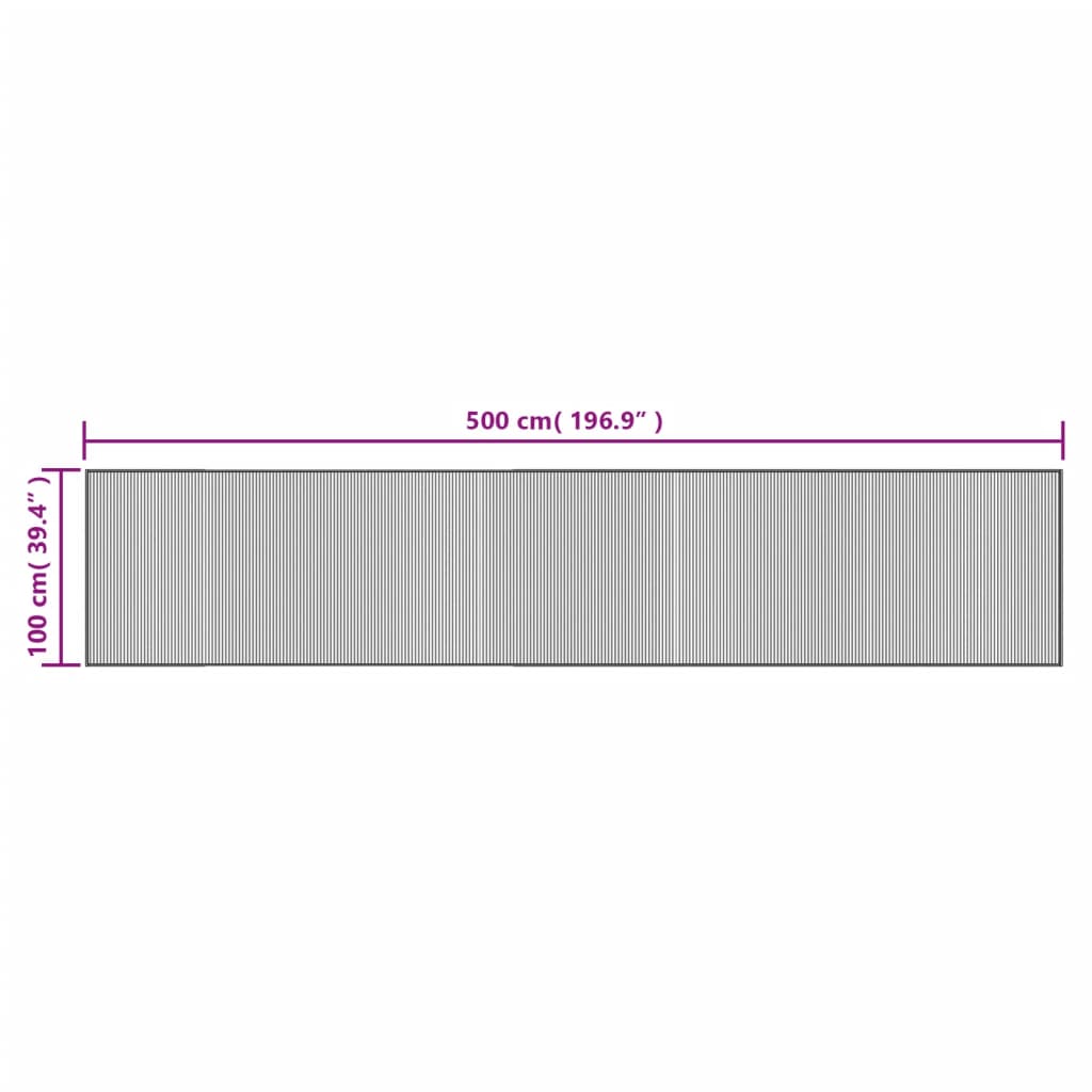 vidaXL Covor dreptunghiular, negru, 100x500 cm, bambus