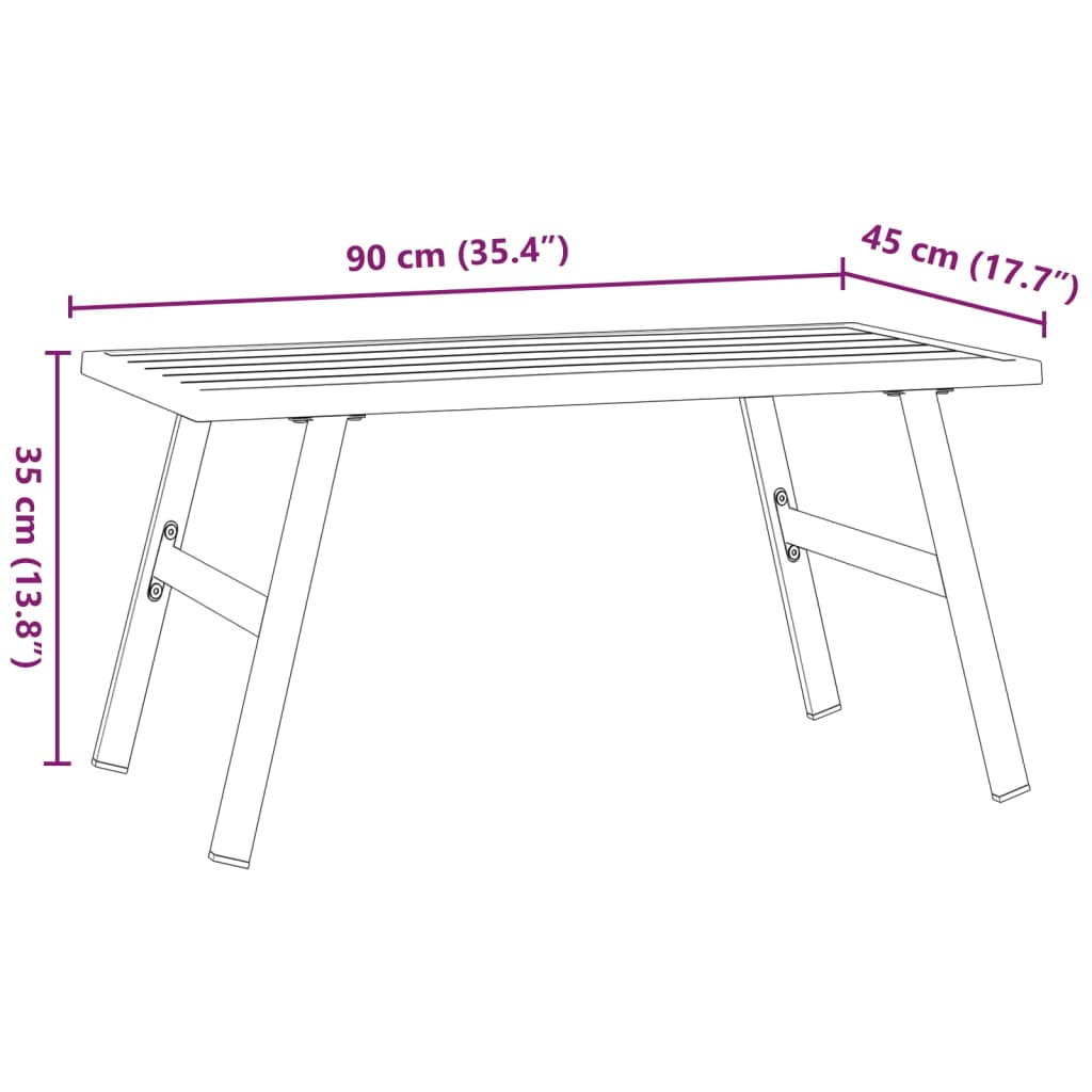 vidaXL Măsuță cafea grădină negru 90x45x35cm oțel vopsit electrostatic