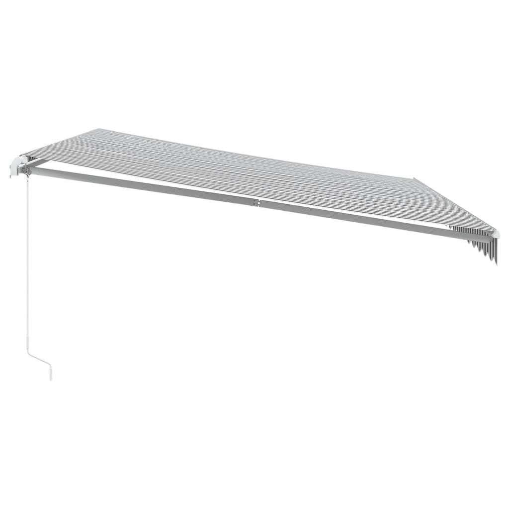 vidaXL Copertină retractabilă manual cu LED, antracit/alb, 450x300 cm