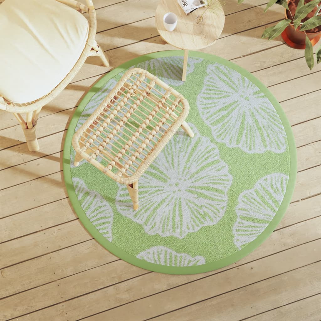 vidaXL Covor de exterior, verde, Ø120 cm, PP