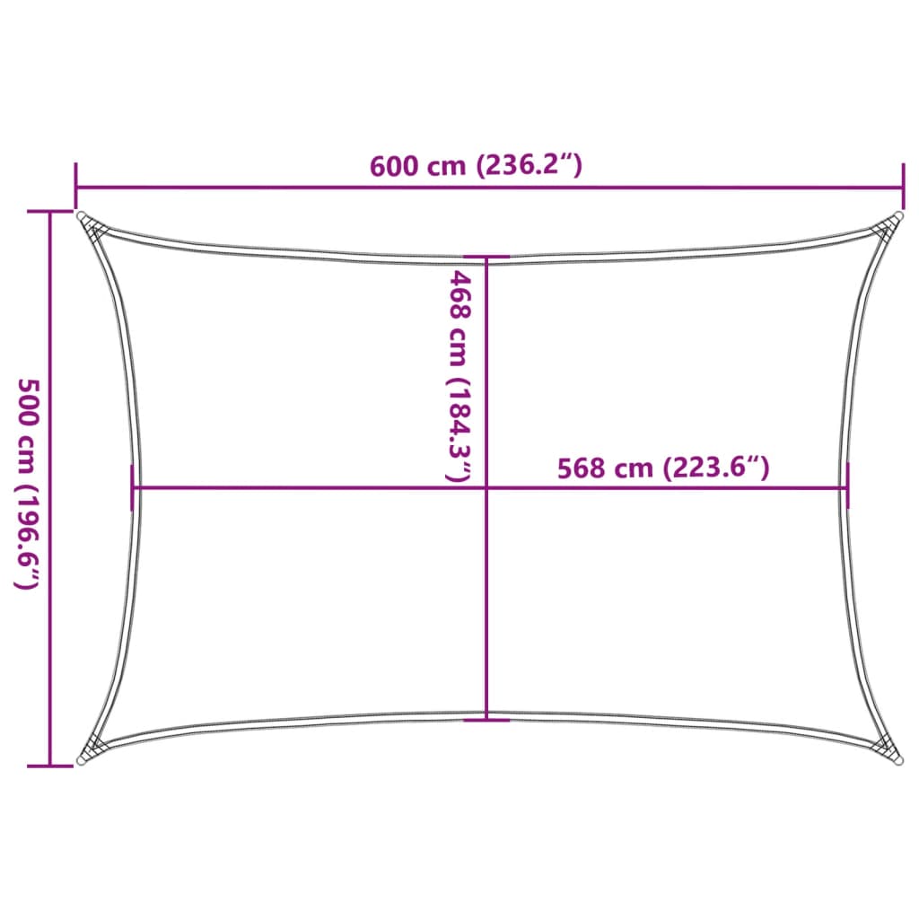 vidaXL Parasolar, nisipiu, 6x5 m, 100% poliester Oxford