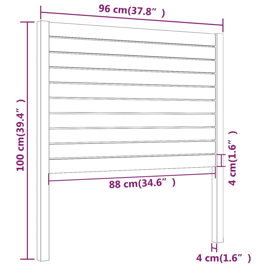 vidaXL Tăblie de pat, maro miere, 96x4x100 cm, lemn masiv de pin