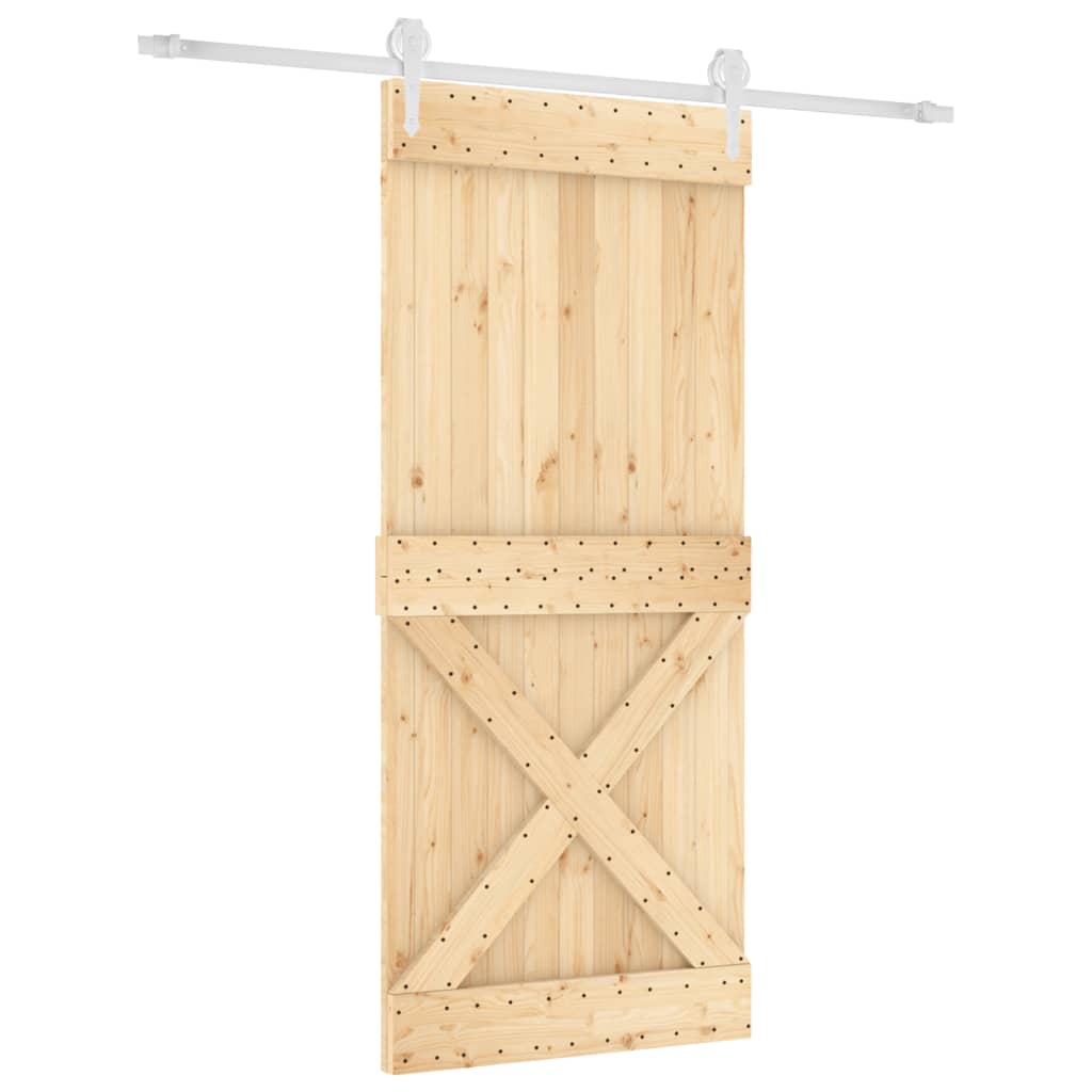 vidaXL Ușă glisantă cu set feronerie, 90x210 cm, lemn masiv de pin