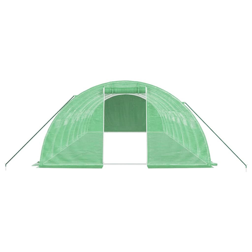 vidaXL Seră cu cadru din oțel, verde, 32 m², 8x4x2 m